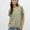 Damila V-M T-shirt - Lichtgroen