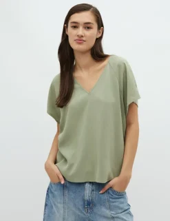 Damila V-M T-shirt - Lichtgroen