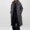 Ela Slit Puffer Jas - Grijs