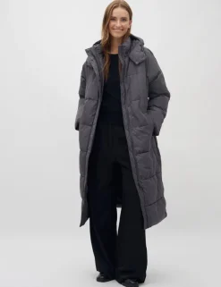 Ela Slit Puffer Jas - Grijs