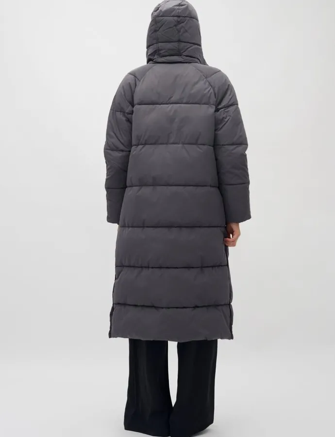 Ela Slit Puffer Jas - Grijs