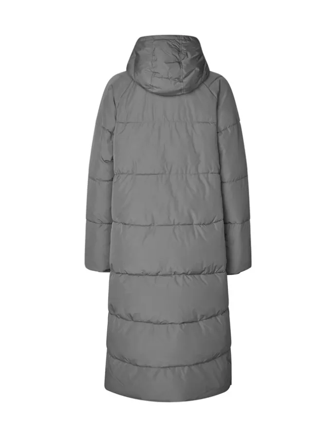 Ela Slit Puffer Jas - Grijs