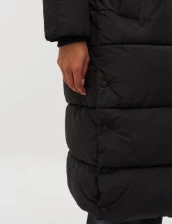 Ela Slit Puffer Jas - Zwart