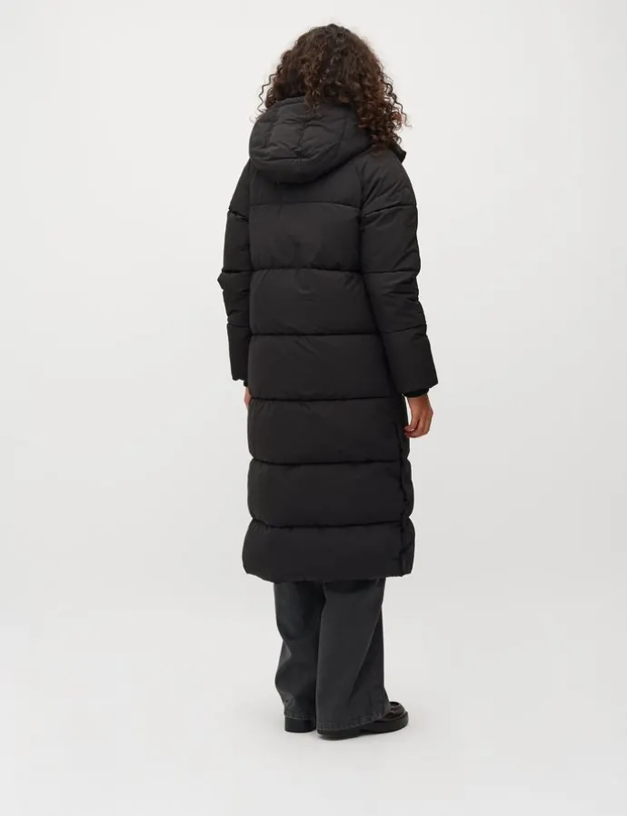 Ela Slit Puffer Jas - Zwart