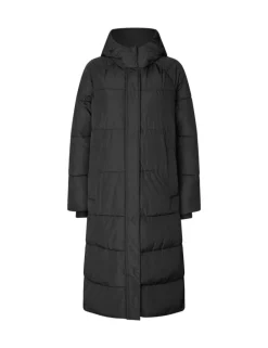 Ela Slit Puffer Jas - Zwart