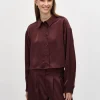 Emele-M Satin Shirt - Bordeaux