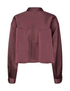 Emele-M Satin Shirt - Bordeaux