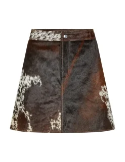 Faye-M Cow Leather Skirt - Print