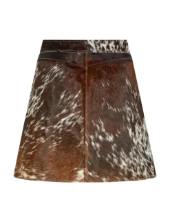 Faye-M Cow Leather Skirt - Print