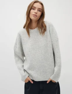 Gillian Contrast-M Knit - Lichtgrijs