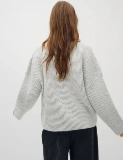 Gillian Contrast-M Knit - Lichtgrijs